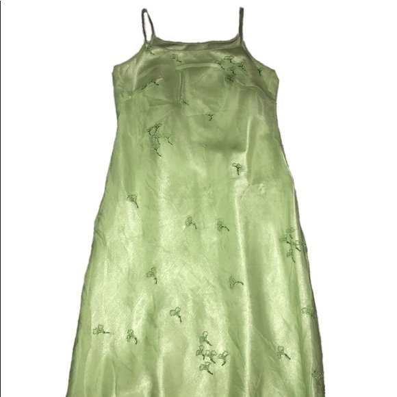 SOLD Green Flower Dress - Picture 3 of 6